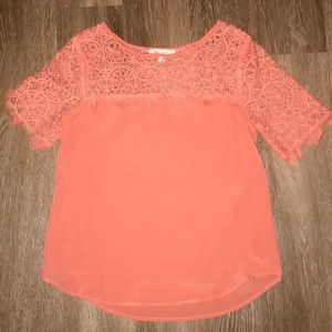peach blouse